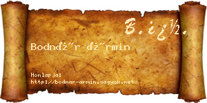 Bodnár Ármin névjegykártya