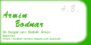 armin bodnar business card
