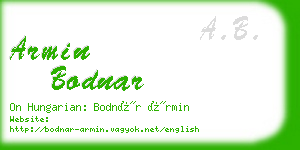 armin bodnar business card